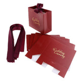 Max 6 Pieces Wedding Candy Bags Paper Ribbon Gift Boxes Holder Wine Red L