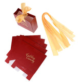 Max 6 Pieces Wedding Candy Bags Paper Ribbon Gift Boxes Holder Champagne S