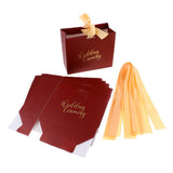 Max 6 Pieces Wedding Candy Bags Paper Ribbon Gift Boxes Holder Champagne L