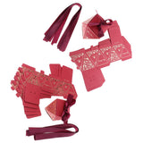 Max 6 Pieces Diamond Shape Candy Boxes Paper Ribbon Gift Case Party Favor Small