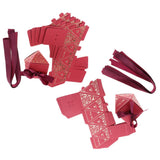 Max 6 Pieces Diamond Shape Candy Boxes Paper Ribbon Gift Case Party Favor Small