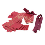 Max 6 Pieces Diamond Shape Candy Boxes Paper Ribbon Gift Case Party Favor Small
