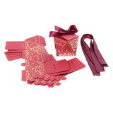 Max 6 Pieces Diamond Shape Candy Boxes Paper Ribbon Gift Case Party Favor Small