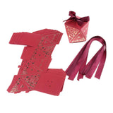 Max 6 Pieces Diamond Shape Candy Boxes Paper Ribbon Gift Case Party Favor Large