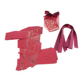 Max 6 Pieces Diamond Shape Candy Boxes Paper Ribbon Gift Case Party Favor Large