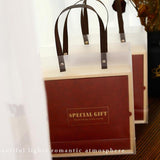 Max 1 Set Wedding Candy Gift Box with Tote Bag Wedding Party Supplies Wine Red