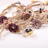 Max 2 Pieces Forehead Garland Linen Headband Wedding Birthday Decor  Flower