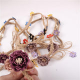 Max 2 Pieces Forehead Garland Linen Headband Wedding Birthday Decor  Flower