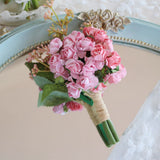 Max Handmade Paper Rose Boutonniere Corsage Bridal Groom Wedding Flowers Pink