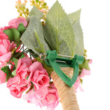 Max Handmade Paper Rose Boutonniere Corsage Bridal Groom Wedding Flowers Pink