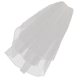 Max Wedding Bridal Veil with Comb Three Layers of Ribbon Edge Sticky Beads Beige