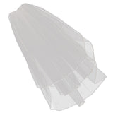 Max Wedding Bridal Veil with Comb Three Layers of Ribbon Edge Sticky Beads Beige