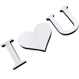 Max Romantic DIY Letters Furniture Mirror Wall Sticker Wedding Decor  I❤ U