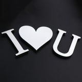 Max Romantic DIY Letters Furniture Mirror Wall Sticker Wedding Decor  I❤ U