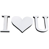 Max Romantic DIY Letters Furniture Mirror Wall Sticker Wedding Decor  I❤ U