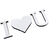 Max Romantic DIY Letters Furniture Mirror Wall Sticker Wedding Decor  I❤ U