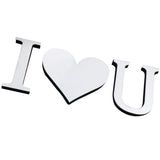 Max Romantic DIY Letters Furniture Mirror Wall Sticker Wedding Decor  I❤ U