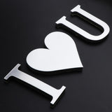 Max Romantic DIY Letters Furniture Mirror Wall Sticker Wedding Decor  I❤ U