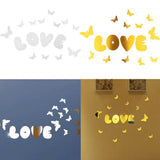 Max DIY Mirror Wall Sticker Decorative Art Wedding Decor Silver