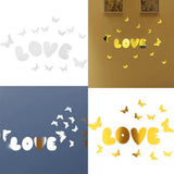 Max DIY Mirror Wall Sticker Decorative Art Wedding Decor Silver