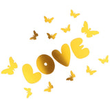Max DIY Mirror Wall Sticker Decorative Art Wedding Decor Gold