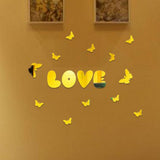 Max DIY Mirror Wall Sticker Decorative Art Wedding Decor Gold