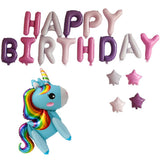 Max Unicorn Happy Birthday Balloons Letter Star Balloons Party Blue Unicorn