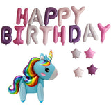 Max Unicorn Happy Birthday Balloons Letter Star Balloons Party Blue Unicorn