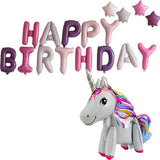 Max Unicorn Happy Birthday Balloons Letter Star Balloons Party White Unicorn