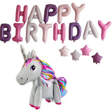 Max Unicorn Happy Birthday Balloons Letter Star Balloons Party White Unicorn
