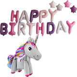 Max Unicorn Happy Birthday Balloons Letter Star Balloons Party White Unicorn