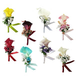 Max Cute Calla Berry Rhinestone Groom Bridal Wedding Corsage Cream