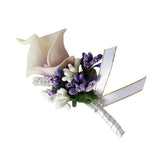Max Cute Calla Berry Rhinestone Groom Bridal Wedding Corsage Light Purple