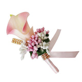 Max Cute Calla Berry Rhinestone Groom Bridal Wedding Corsage Peach Pink