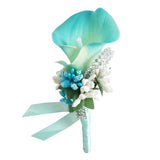 Max Cute Calla Berry Rhinestone Groom Bridal Wedding Corsage Sky Blue