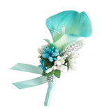 Max Cute Calla Berry Rhinestone Groom Bridal Wedding Corsage Sky Blue