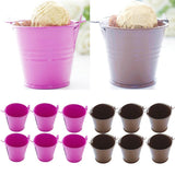 Max 6 x Mini Candy Buckets Pails Wedding Party Baby Shower Gift Supply Rose Red