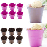 Max 6 x Mini Candy Buckets Pails Wedding Party Baby Shower Gift Supply Rose Red
