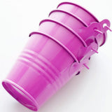 Max 6 x Mini Candy Buckets Pails Wedding Party Baby Shower Gift Supply Rose Red