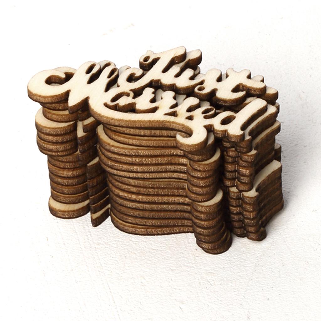 Max Wooden Table Confetti Scatter Rustic Wedding Party Decor Just married