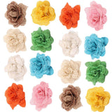 Max Hessian Burlap Lace Rose Flower Heads Rustic Wedding Decor 3.94inch