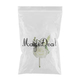 Max PE Artificial Rose Flowers Corsages and Boutonniere for Wedding Party White
