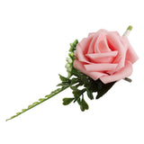 Max PE Artificial Rose Flowers Corsages and Boutonniere for Wedding Party Pink