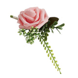 Max PE Artificial Rose Flowers Corsages and Boutonniere for Wedding Party Pink