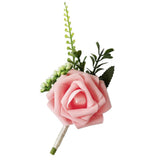 Max PE Artificial Rose Flowers Corsages and Boutonniere for Wedding Party Pink