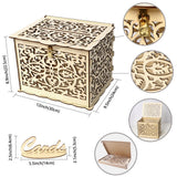 Max Wedding Gift Card Box Wooden Money Box with Lock Wishing Well Card Box 30cm