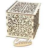 Max Wedding Gift Card Box Wooden Money Box with Lock Wishing Well Card Box 30cm