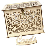 Max Wedding Gift Card Box Wooden Money Box with Lock Wishing Well Card Box 30cm