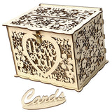 Max Wedding Gift Card Box Wooden Money Box with Lock Wishing Well Card Box