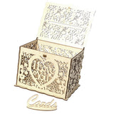 Max Wedding Gift Card Box Wooden Money Box with Lock Wishing Well Card Box